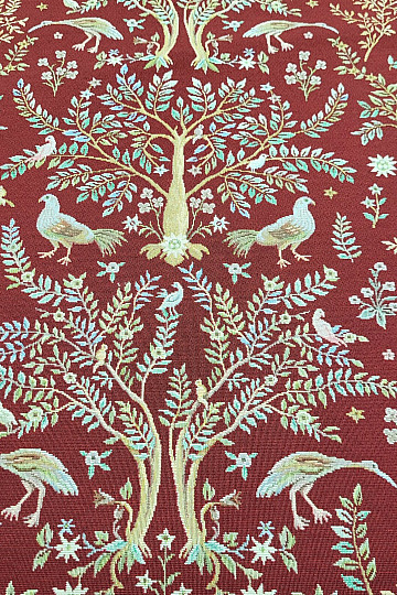 Gobelinstoff WILLIAM MORRIS burgunderrot