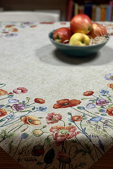 Gobelin-Tischdecke und Schal POPPY ROMANCE