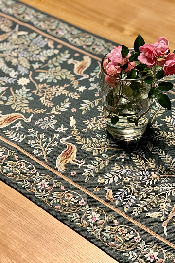 Gobelin-Tischdecke und Schal WILLIAM MORRIS grün