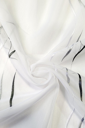Voile-Gardine Gerster mit der grauen Stickerei 195/0810
