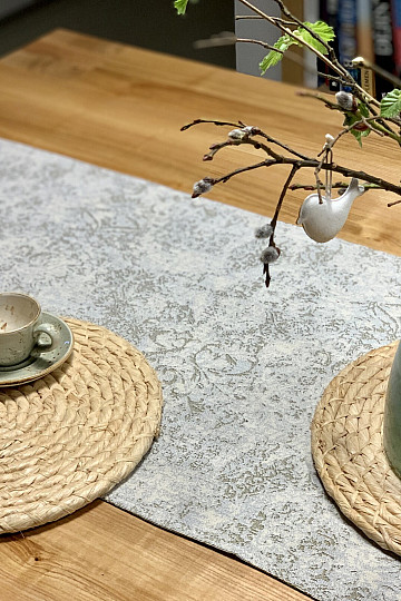 Gobelin-Tischdecke und Schal MARMOR BEIGE
