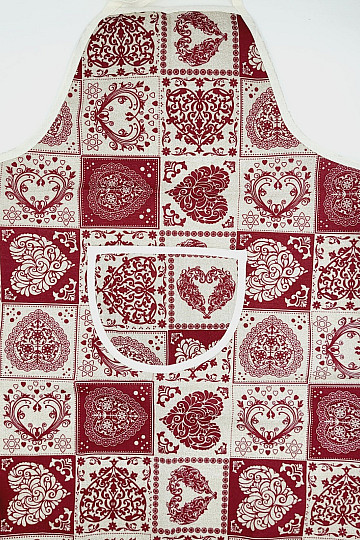 Schürze mit Latz PATCHWORK HERZ