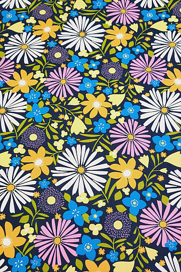 Baumwollstoff mit Gänseblümchenmotiv