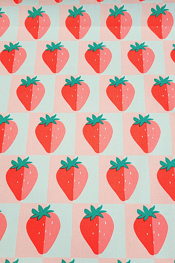 Baumwollstoff ERDBEEREN