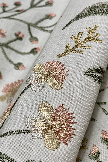 Bestickter Dekorationsstoff mit Blumen GINGER