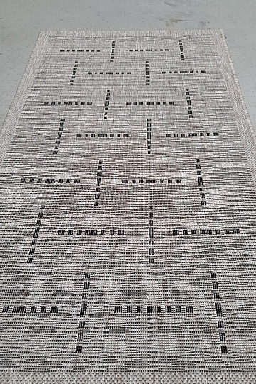 Teppich Bouclé FLOORLUX 20008 Linien silber-schwarz