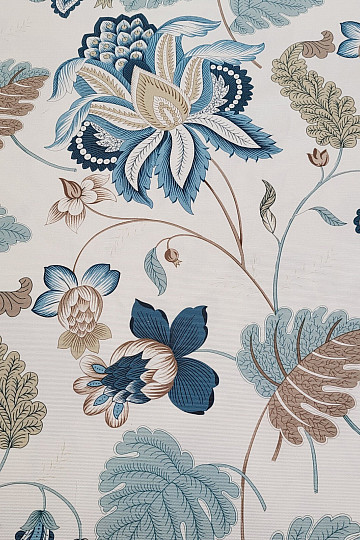 Dekorationsstoff MONTANA 48 BLAU GROSSE BLUMEN