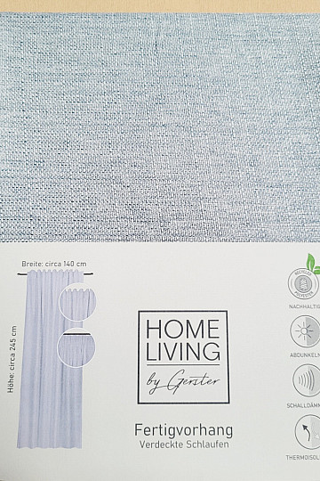 Luxuriöse Fertiggardine HOME LIVING graublau