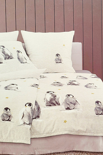 Luxus-Flanellbettwäsche IRISETTE PANDA 8645-80 PINGUINE