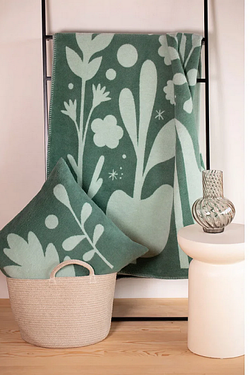 Decke DF SAVONA FOLKLORE FLOWERS GREEN