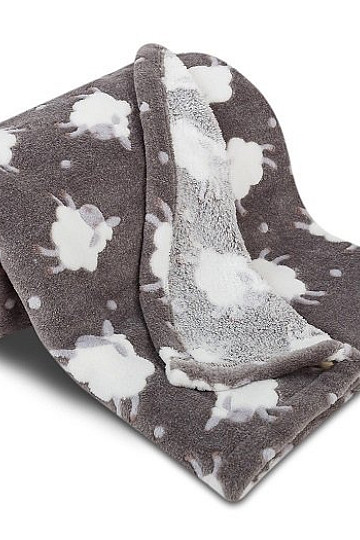 Babydecke SCHAFE dunkelgrau