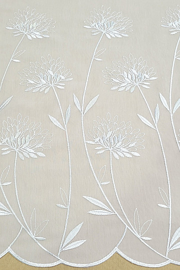 Luxusgardine GERSTER 11868, weiß, Stickerei