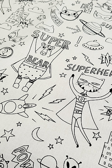 SUPERHELDEN-Malerei auf Stoff