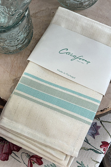Handtücher Französische Streifen Aqua 70x50 2 Stück