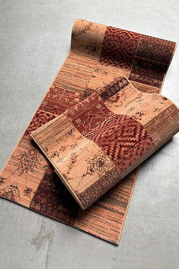 Luxuriöser Wollläufer ROYAL PATCHWORK Creme