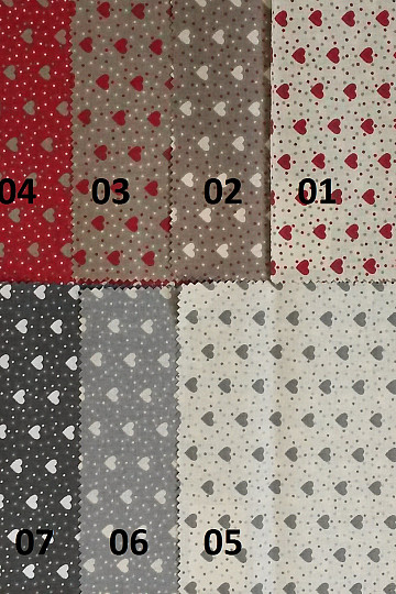 Dekorationsstoff aus Baumwolle MINI HERZ 02