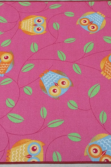 Kinderteppich für Mädchen EULEN- Happy owl  pink