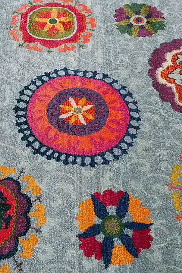 Teppich MANDALA grau/blau