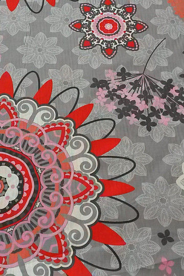 Dekorationsstoff MANDALA gross grau