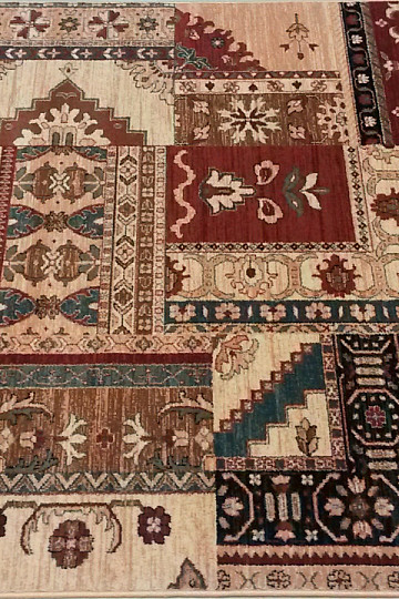 Luxus-Wollteppich ROYAL PATCHWORK multi cream