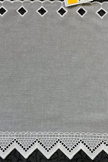 Moderne bestickte Gardine V309 weiss