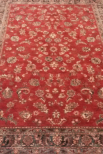 Luxus-Wollteppich ROYAL allover Blume red