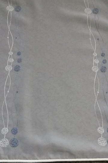 Voile-Gardine mit der Stickerei blaugrau Gerster 11115/800