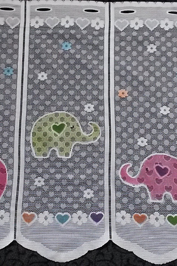 Jacquard-Kindergardine ELEFANTEN I