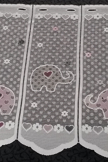 Jacquard-Kindergardine ELEFANTEN II.
