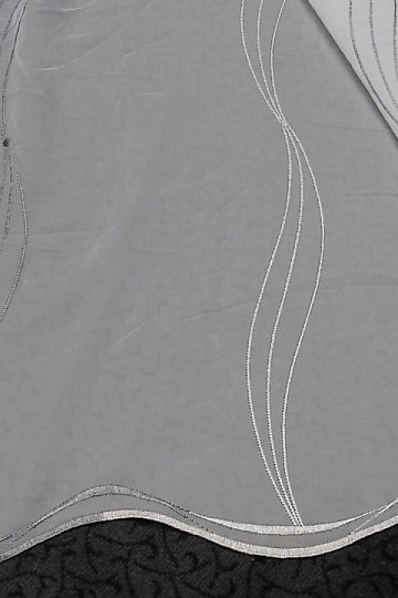 Moderne bestickte Gardine white - grau/beige GERSTER 556/0810