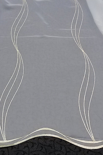 Moderne bestickte Gardine white - green/yellow GERSTER 556/53