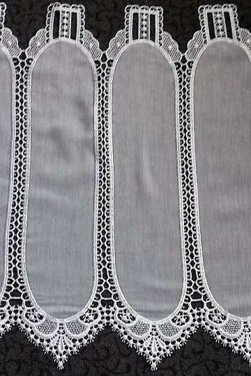 Gehäckelte Gardine für Vitrage 13609 white