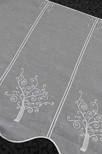 Bestickte Gardine für Vitrage 11646 weiss