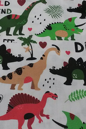 Baumwollsatin für Kinder DINOSAURIER  Digitaldruck