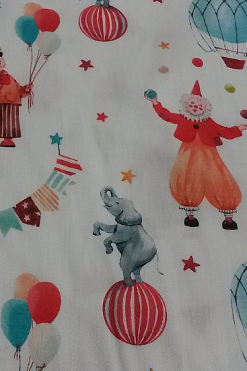 Baumwollsatin für Kinder ZIRKUS Digitaldruck