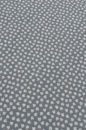 Baumwollstoff HERZ grau-blau