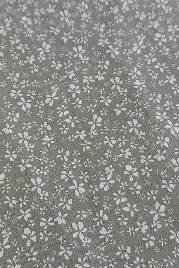Baumwollstoff BLUMEN khaki
