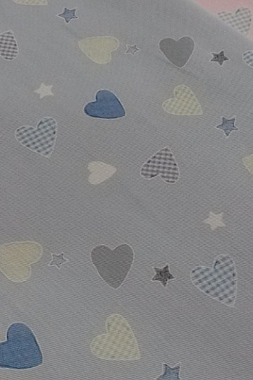 Dekorationsstoff HERZ blau