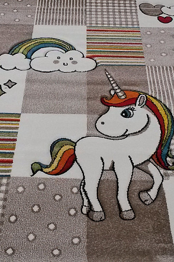 Kinderteppich EINHORN beige