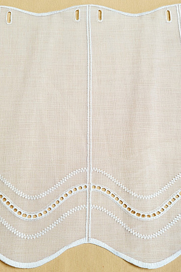 Moderne bestickte Gardine V52 weiss