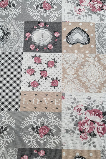 Dekorationsstoff LIA grau PATCHWORK
