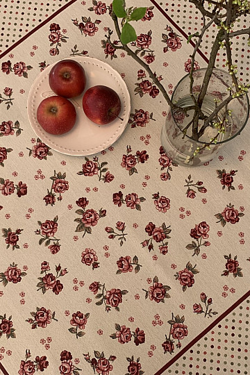 Gobelin-Tischdecke und Schal ROSEN