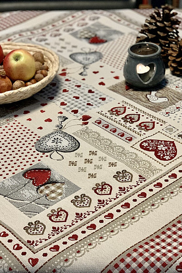 Gobelin-Tischdecke und Schal HERZ DER NATUR