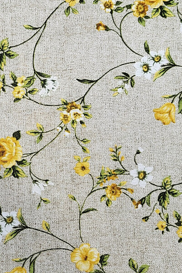 Dekorationsstoff BLUMEN RAME gelb