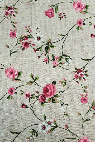 Dekostoff Blumen RAME rosa
