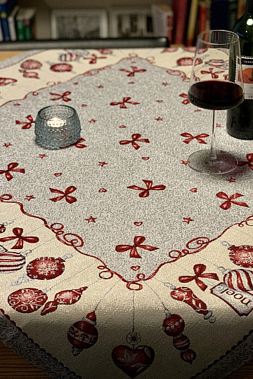 Weihnachts-Gobelin-Tischdecke NOEL