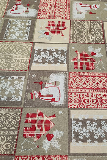 Weihnachtsdekorstoff Schneemann I