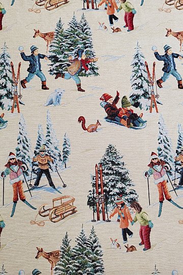 Gobelinstoff SKIFAHRER