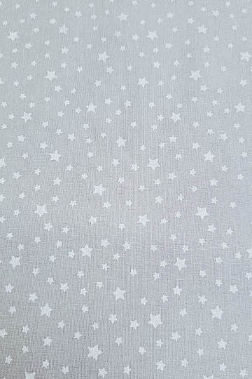 Baumwollstoff STARS grau