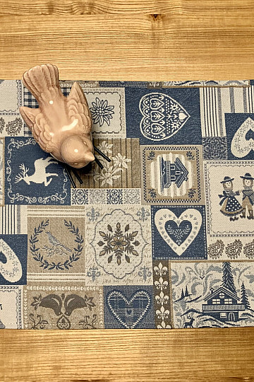 Tischset PATCHWORK HEART blau